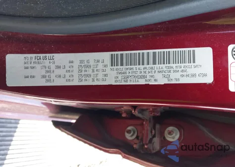 2019 Ram 1500 Big Horn/Lone Star 4X4 6'4 Box z USA, uszkodzony, nr VIN 1C6SRFMT7KN536964